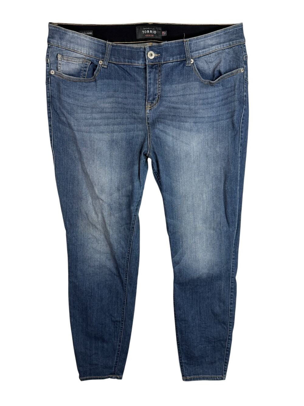 Torrid Bombshell Skinny Jeans High Rise Stretch Denim Medium Wash 22R Plus